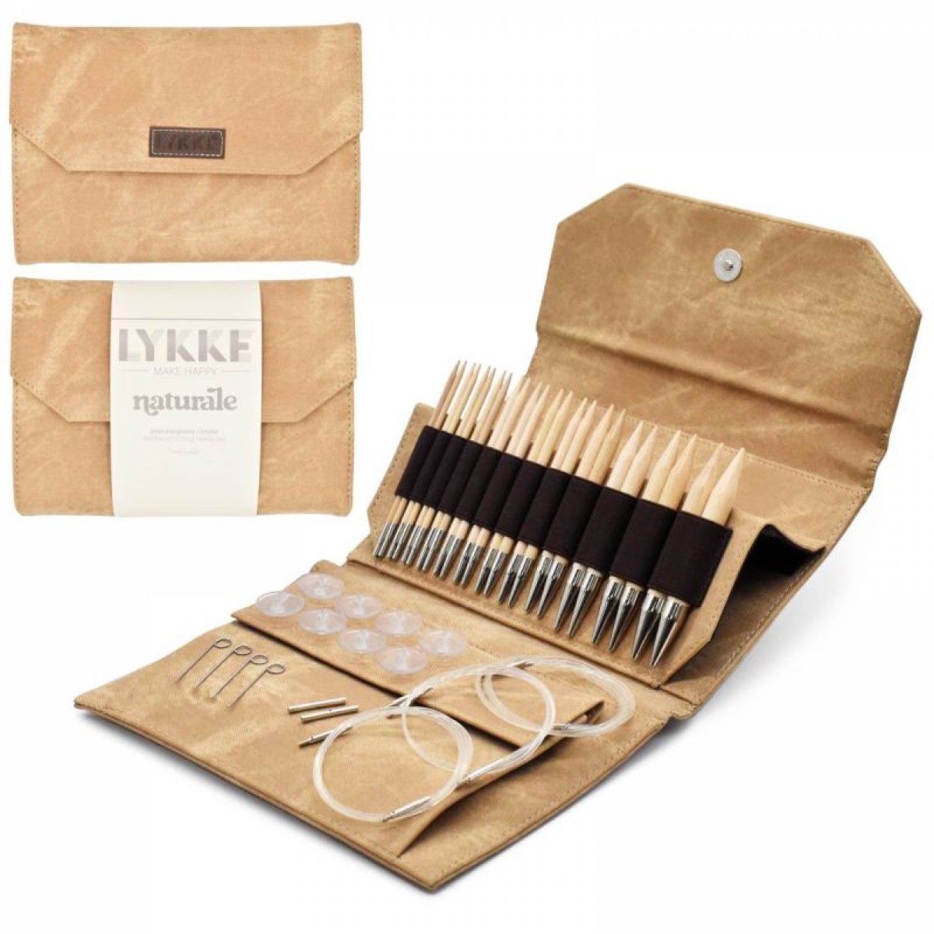 LYKKE Nadelset Tan Denim 13 cm 3,50 mm-12,00 mm austauschbar Nadel tip