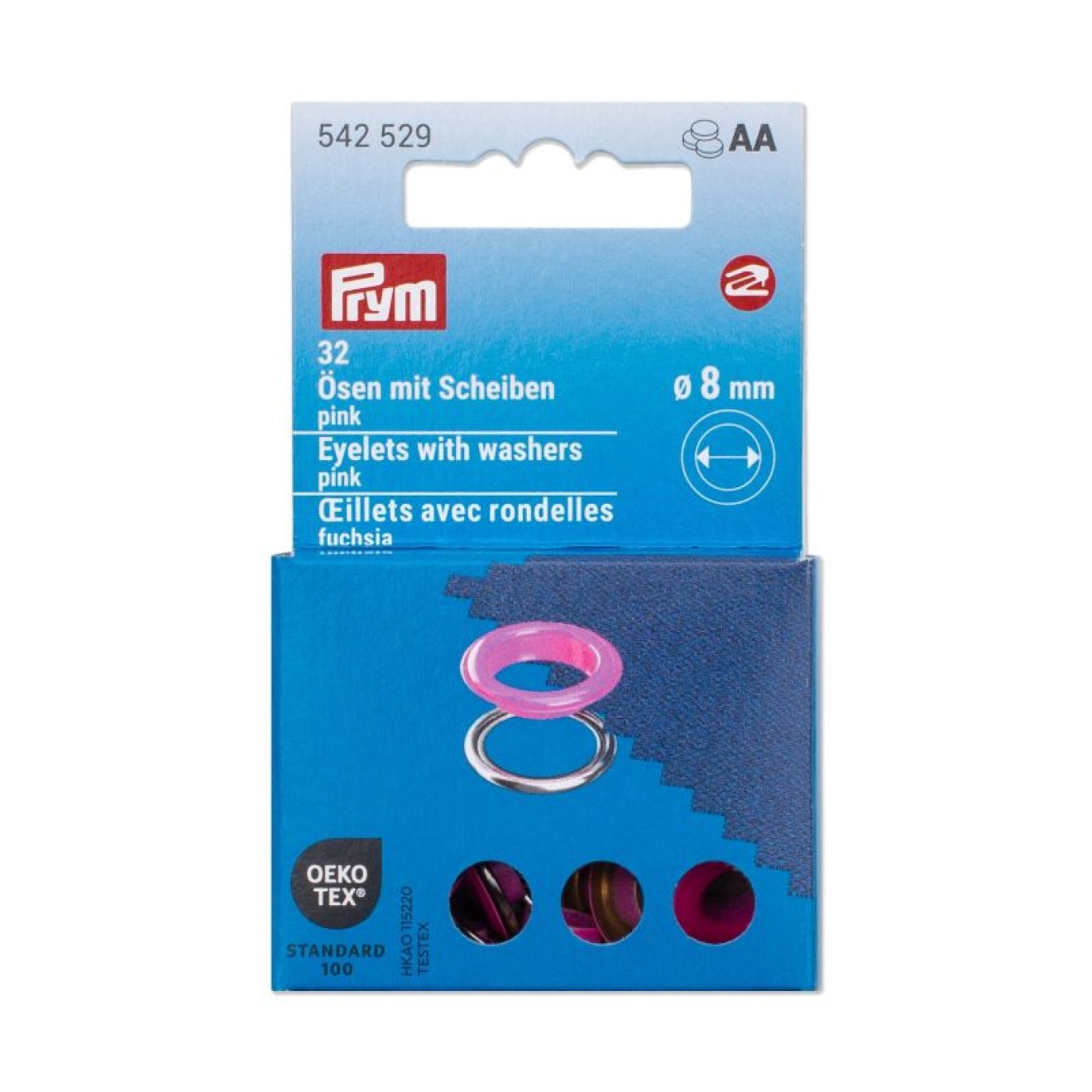 8 mm / pink/silver-colored / 32 piece