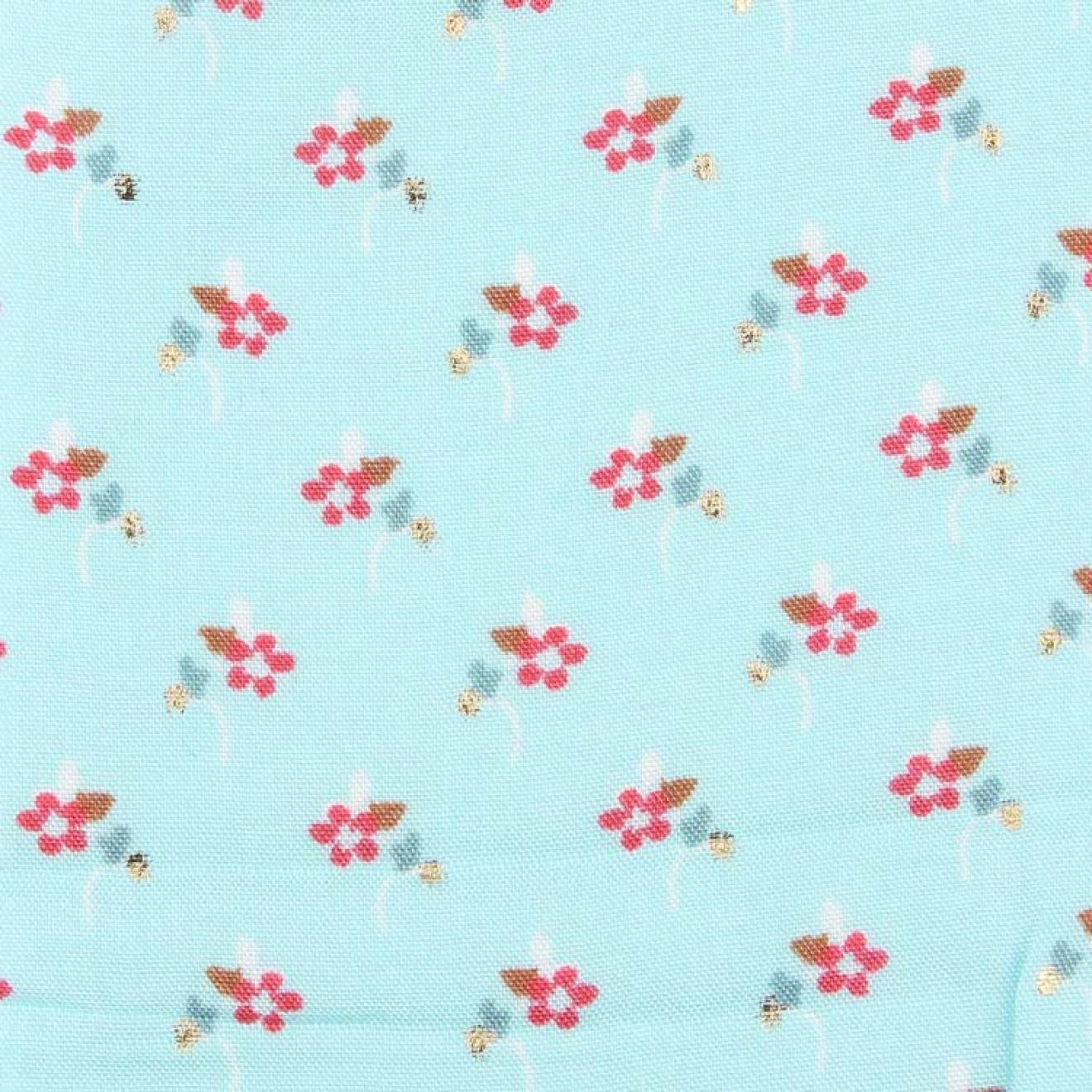 HANABI Viskose Design Fleurs colour 006 aqua