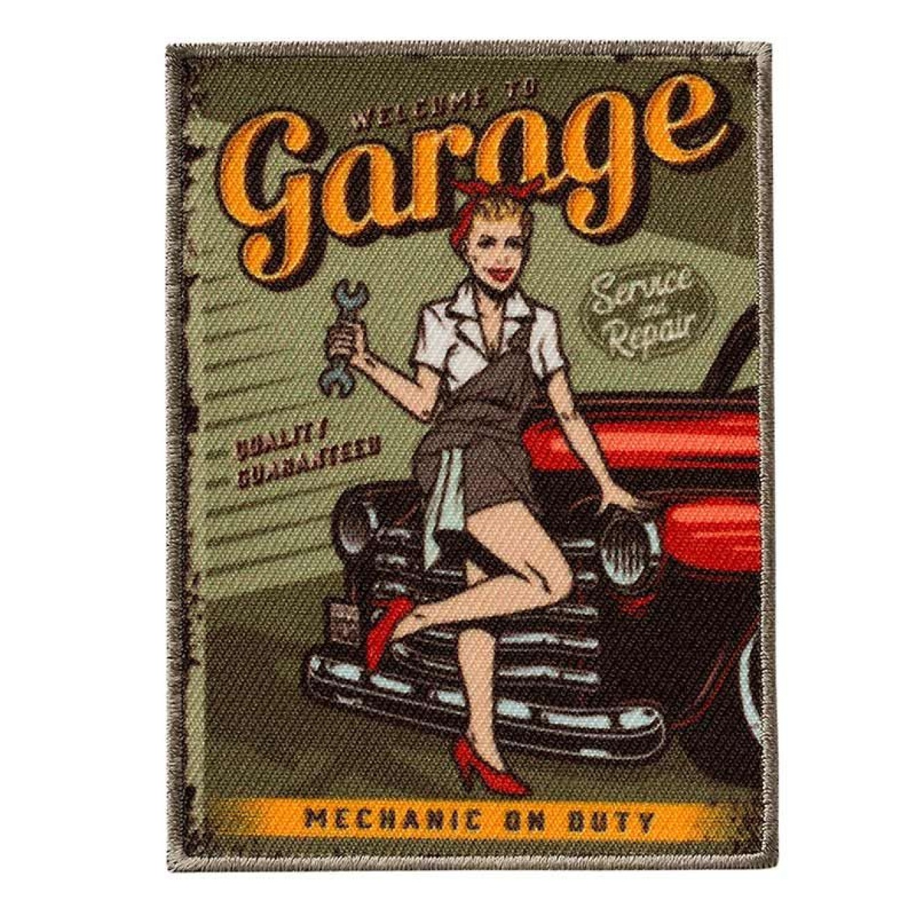 Mono-Quick appliques - Teens and Jeans - iron-on colour Pin up Girl Garage coloured 1 St
