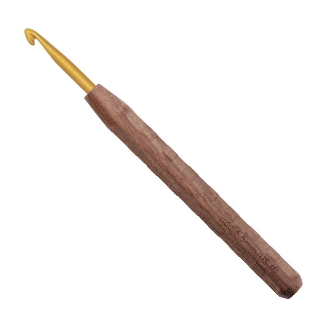 addi wool crochet hook addi Nature Walnut Goldspitze 5,5 mm / 16 cm