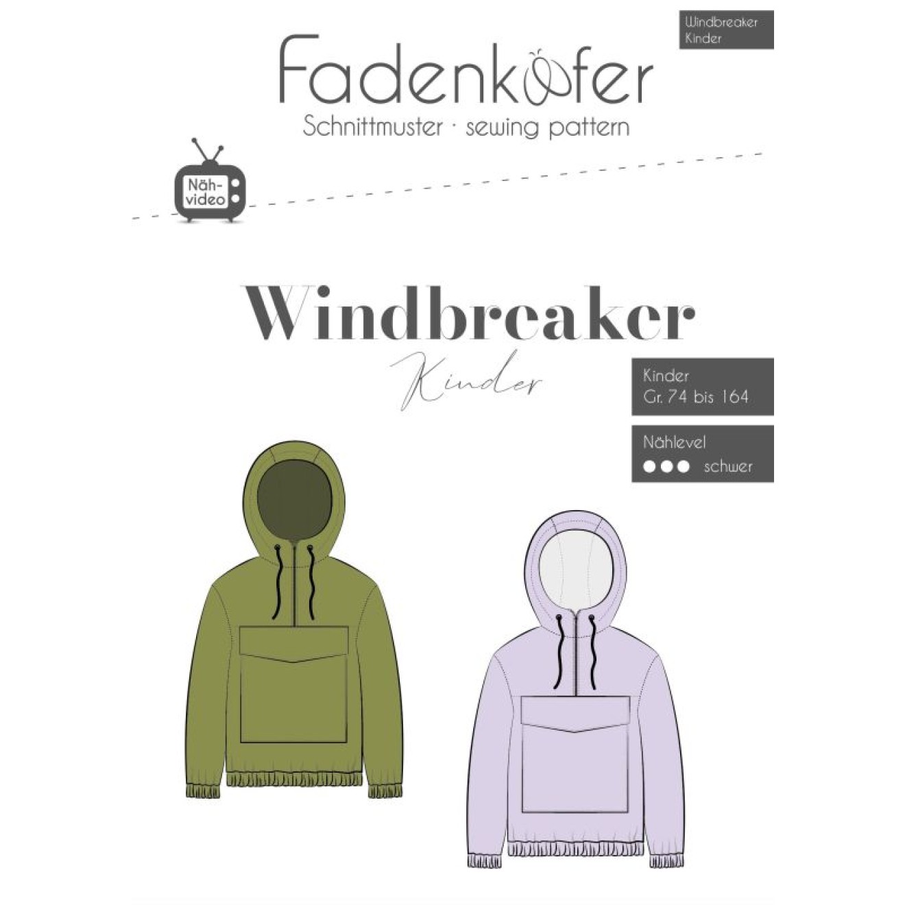 fadenkäfer Papierschnittmuster colour Windbreaker Kinder