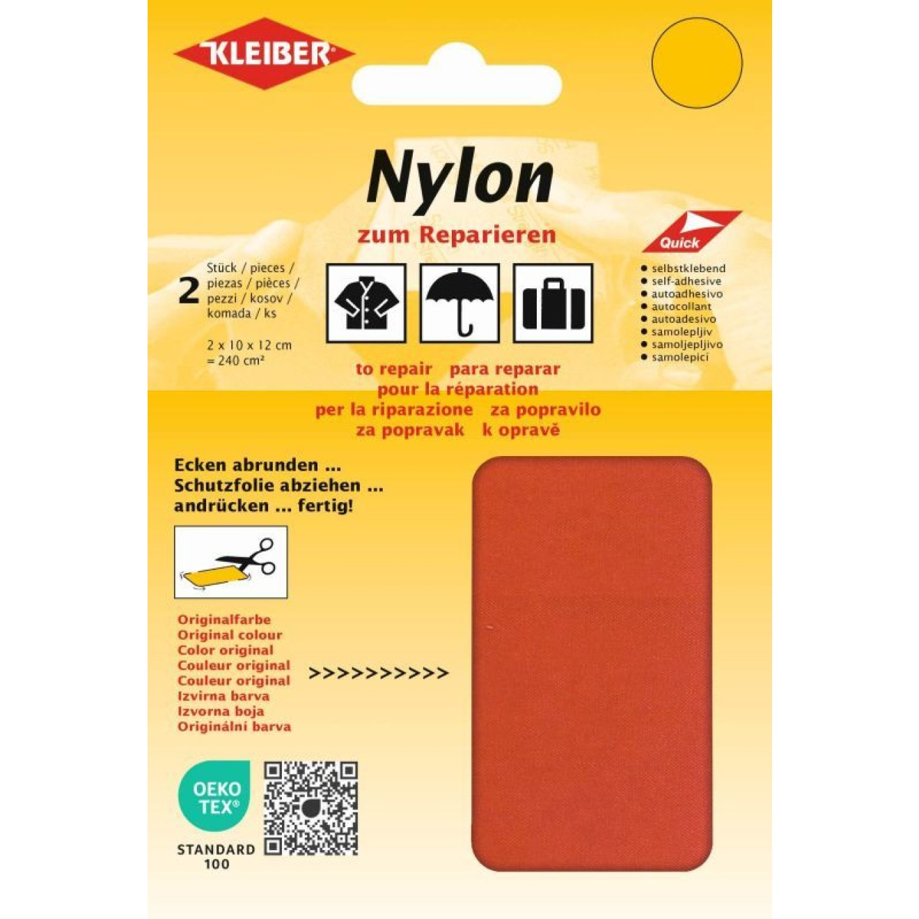 Kleiber Nylon-Flicken 10x12 cm / orange