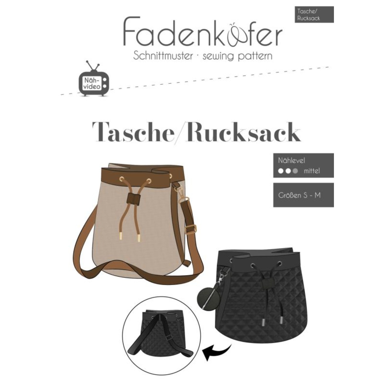 fadenkäfer Papierschnittmuster colour Tasche/Rucksack