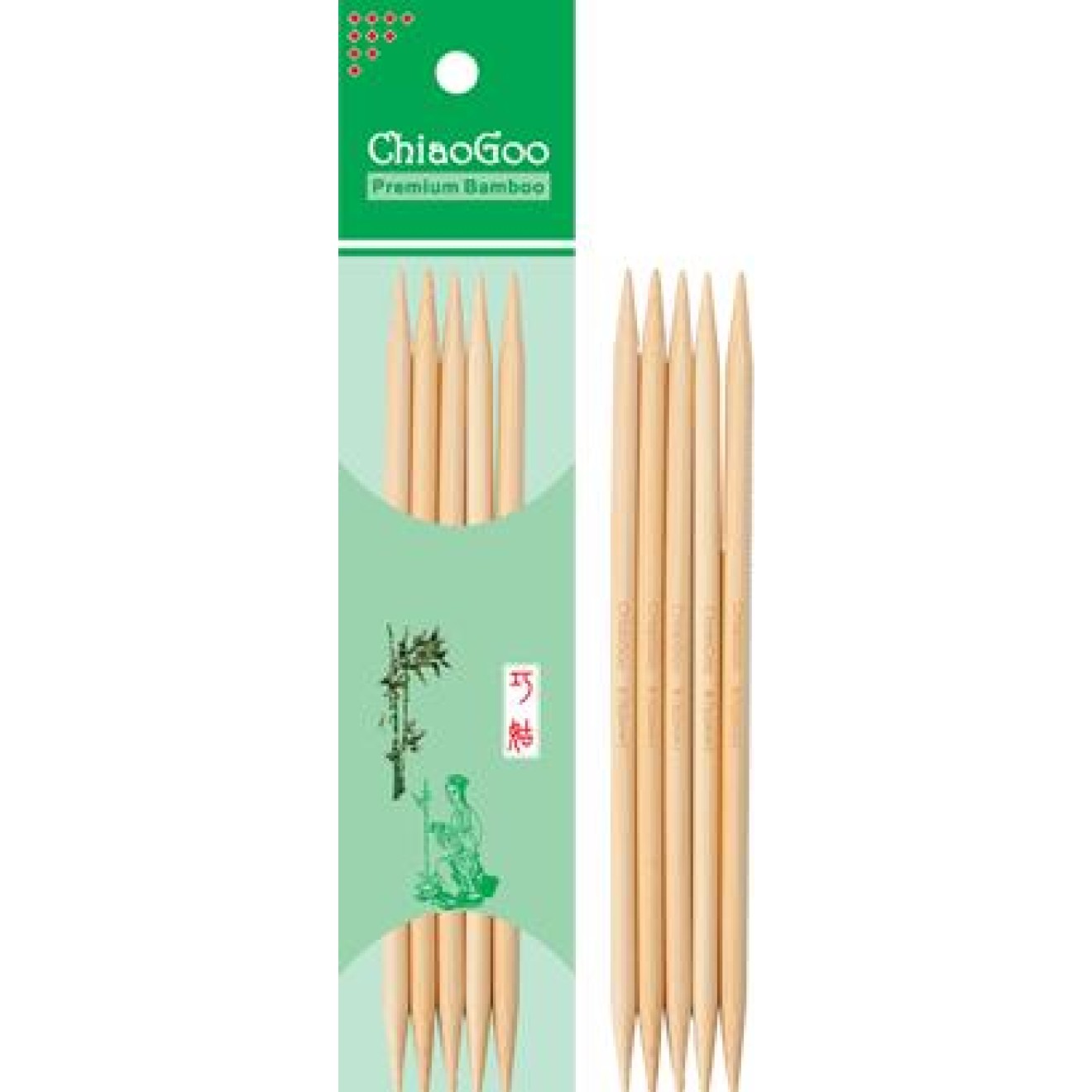ChiaoGoo Bamboo Natural Double Point Needles 2,00 mm / 13 cm