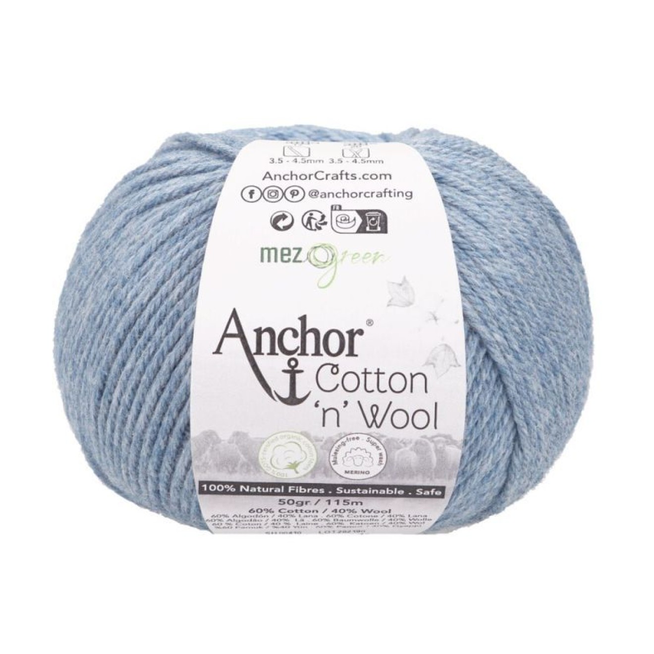 Mez Anchor Cotton Wool colour 00920 blue opal