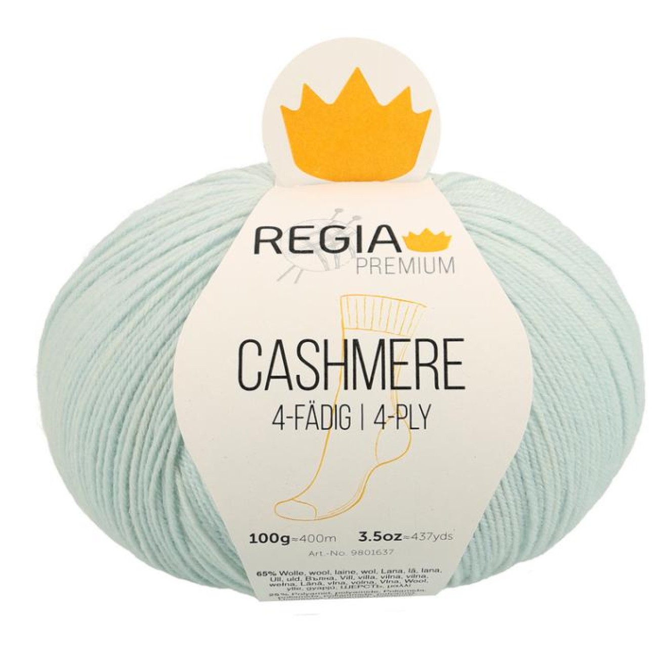 Regia 4-ply PREMIUM Cashmere colour 00062 soft mint