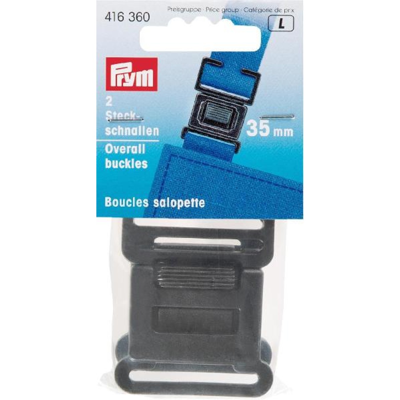 Prym Steckschnallen 35 mm / schwarz