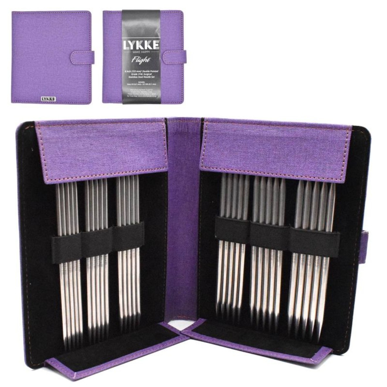 LYKKE Nadelspiel Large Flight 4,00 mm-6,50 mm 15 cm – purple