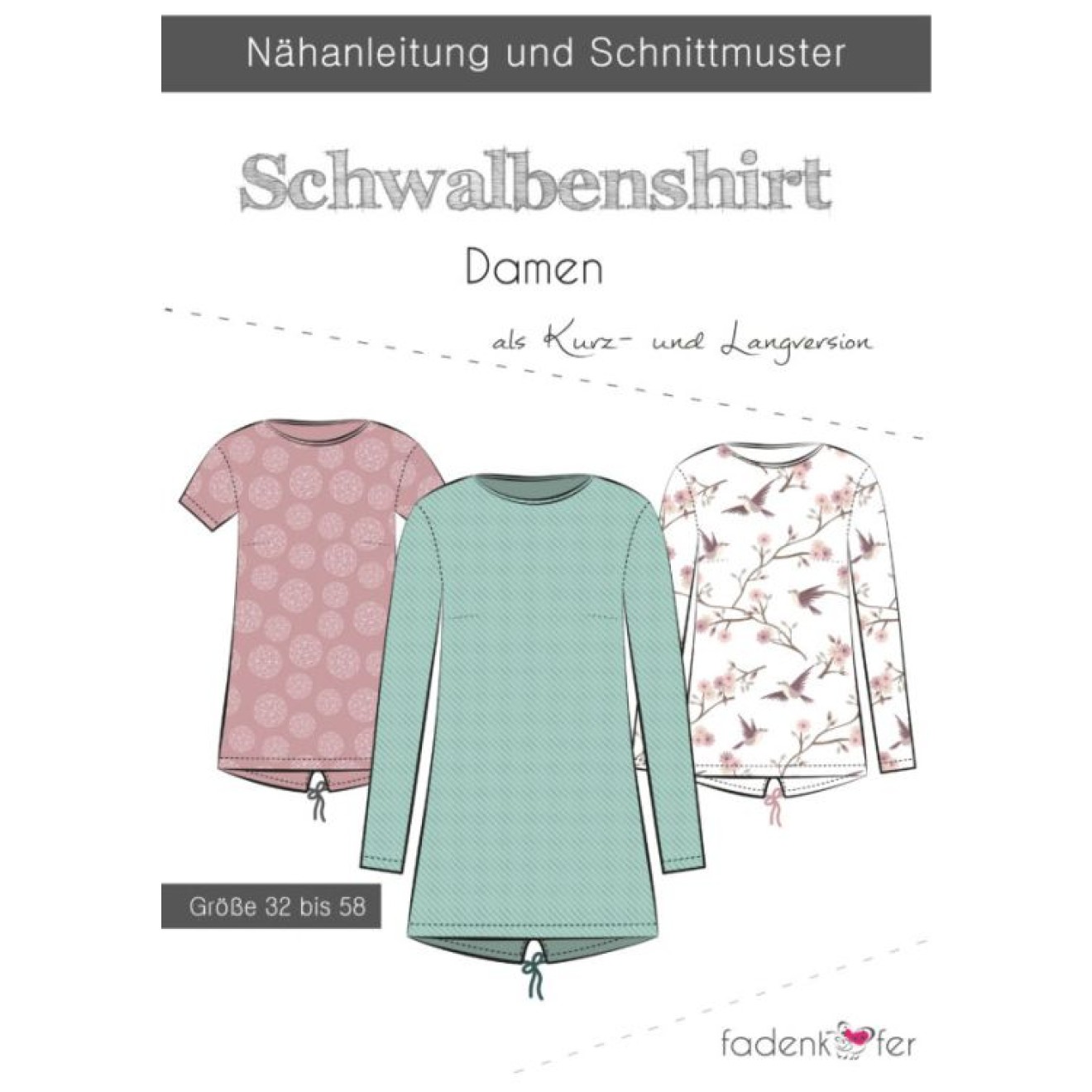 fadenkäfer Papierschnittmuster colour Schwalbenshirt Damen