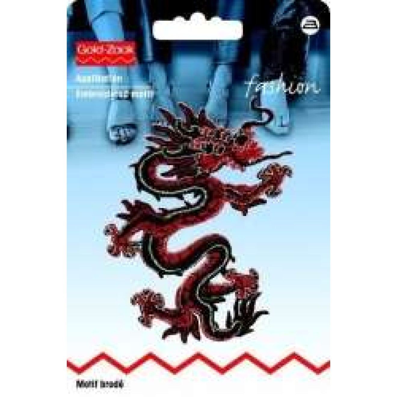 Asien Drache / ca. 5,0x8,0 cm / red/black