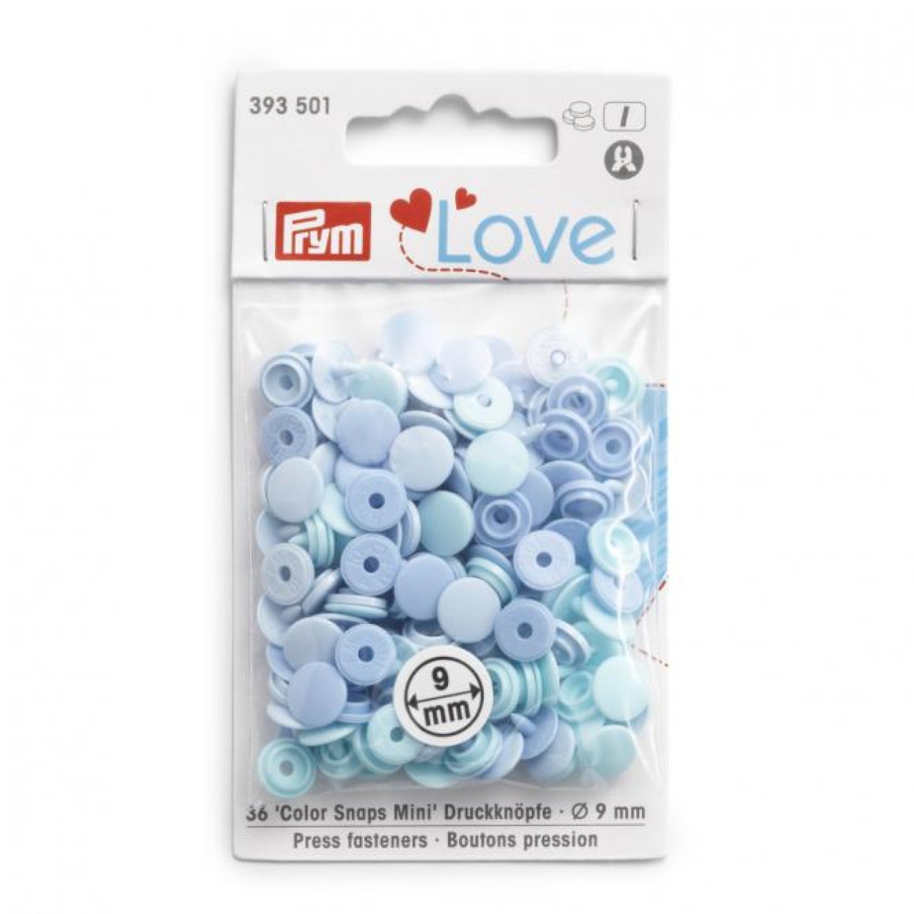 Prym sew-free snap fasteners Color Snaps 9 mm / sortiert hellblau