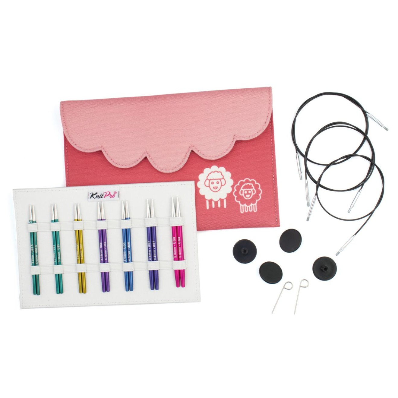 KnitPro Nadelset Midi auswechselbare Nadel tips Zing Alu 3,00 - 5,00 mm 3,00 - 5,00mm / 60 cm, 80 cm, 100 cm