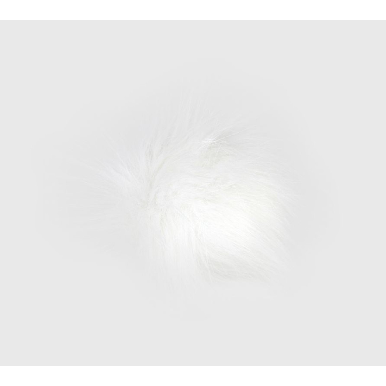 Pro Lana меховой помпон с кнопкой 12-14 cm / белый snow