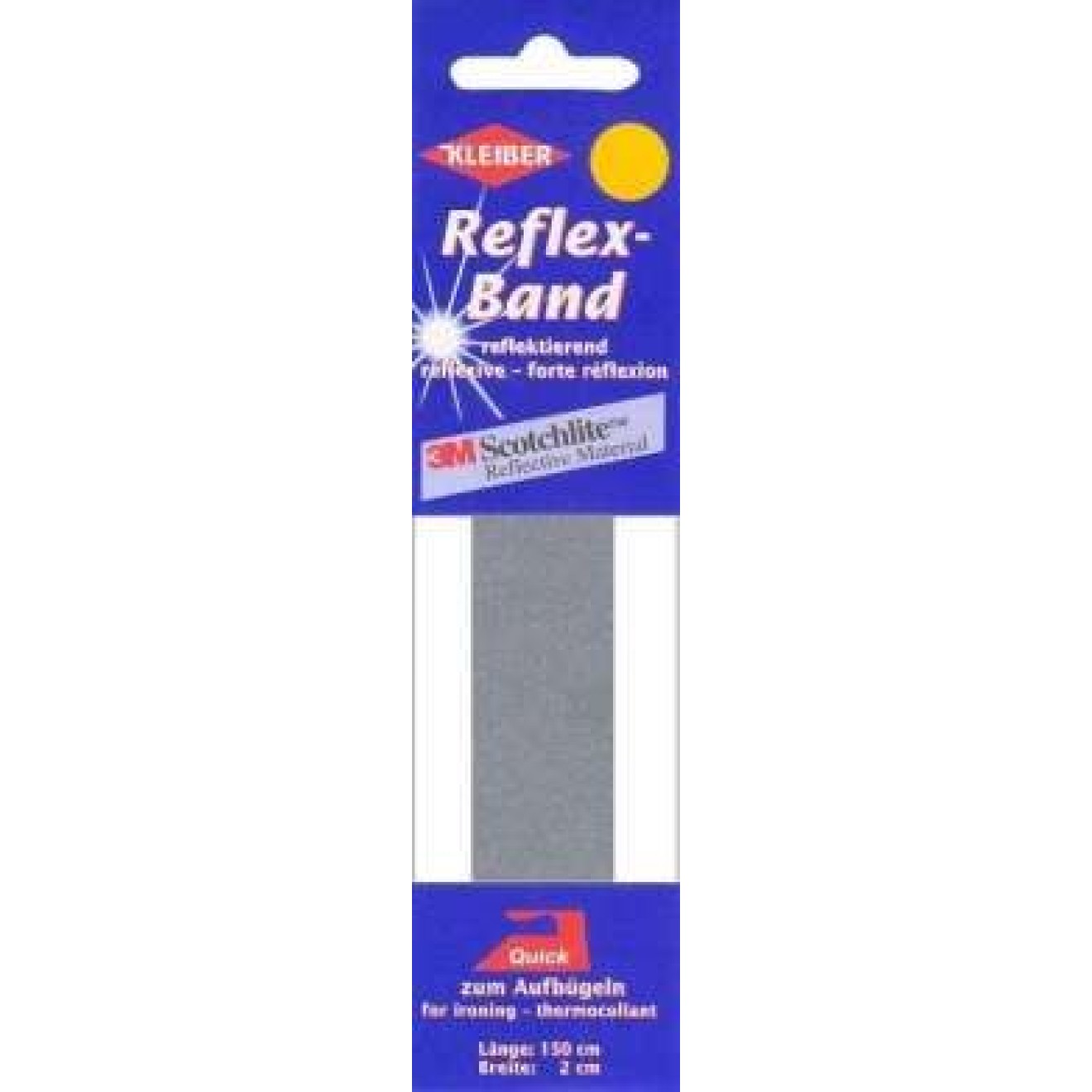 Kleiber reflective tape 2 cm iron-on 2 cm / 150 cm / 10 silver