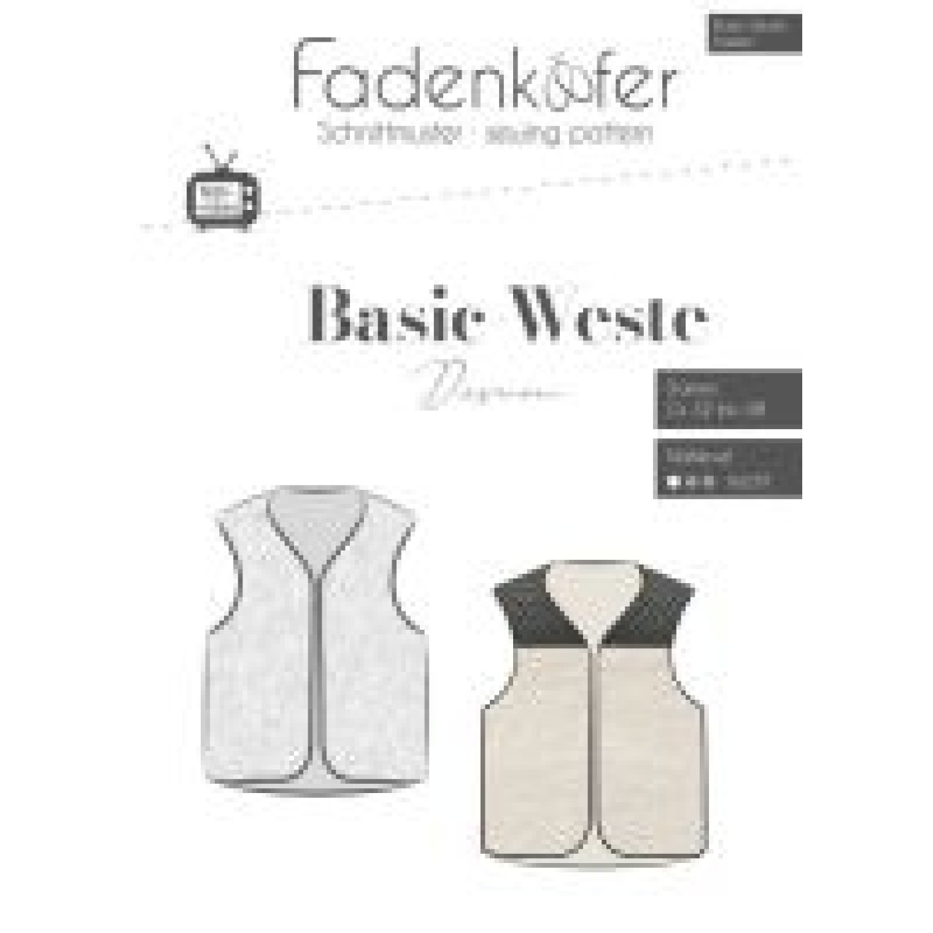 fadenkäfer Papierschnittmuster colour Basic-Weste Damen