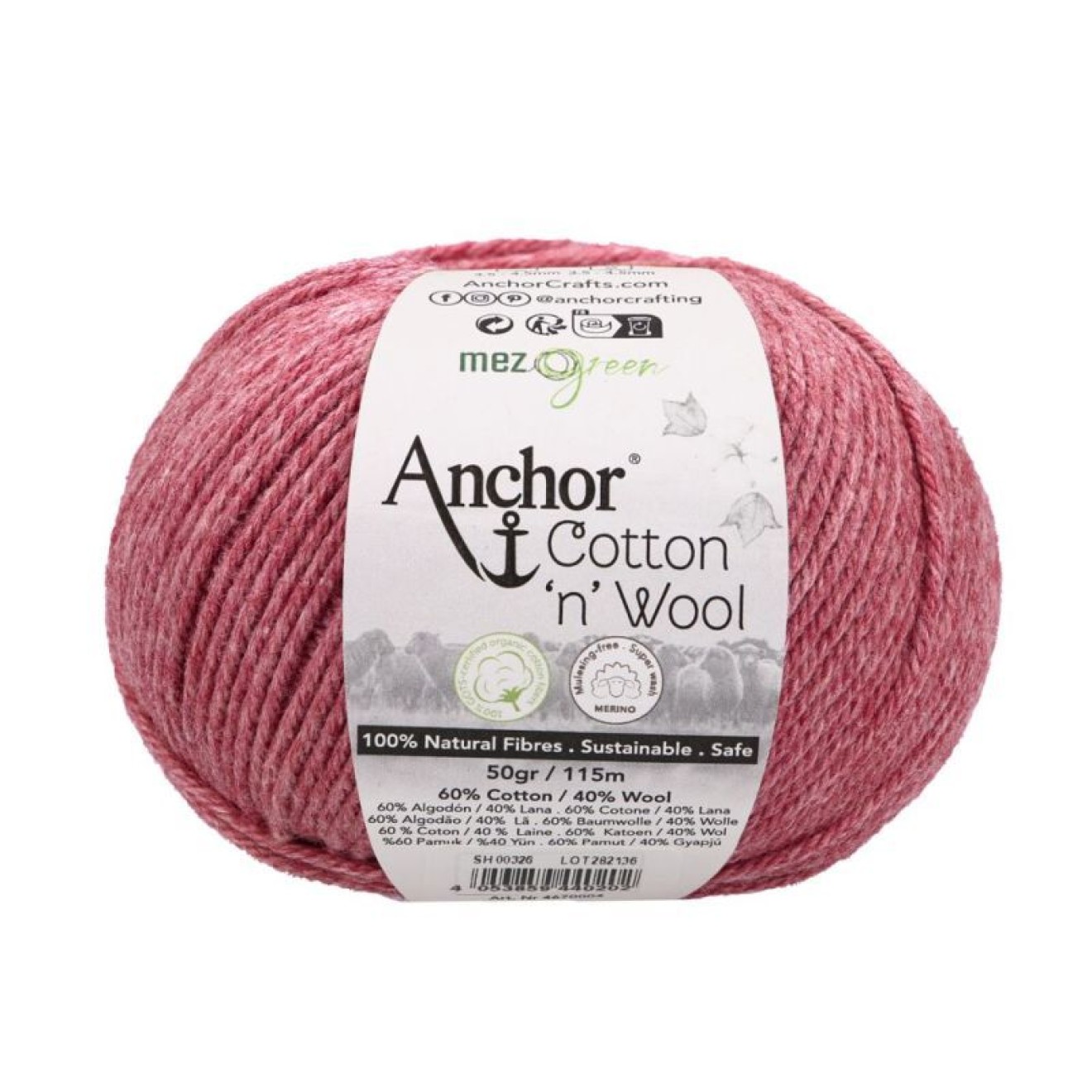 Mez Anchor Cotton Wool colour 00078 pink ruby