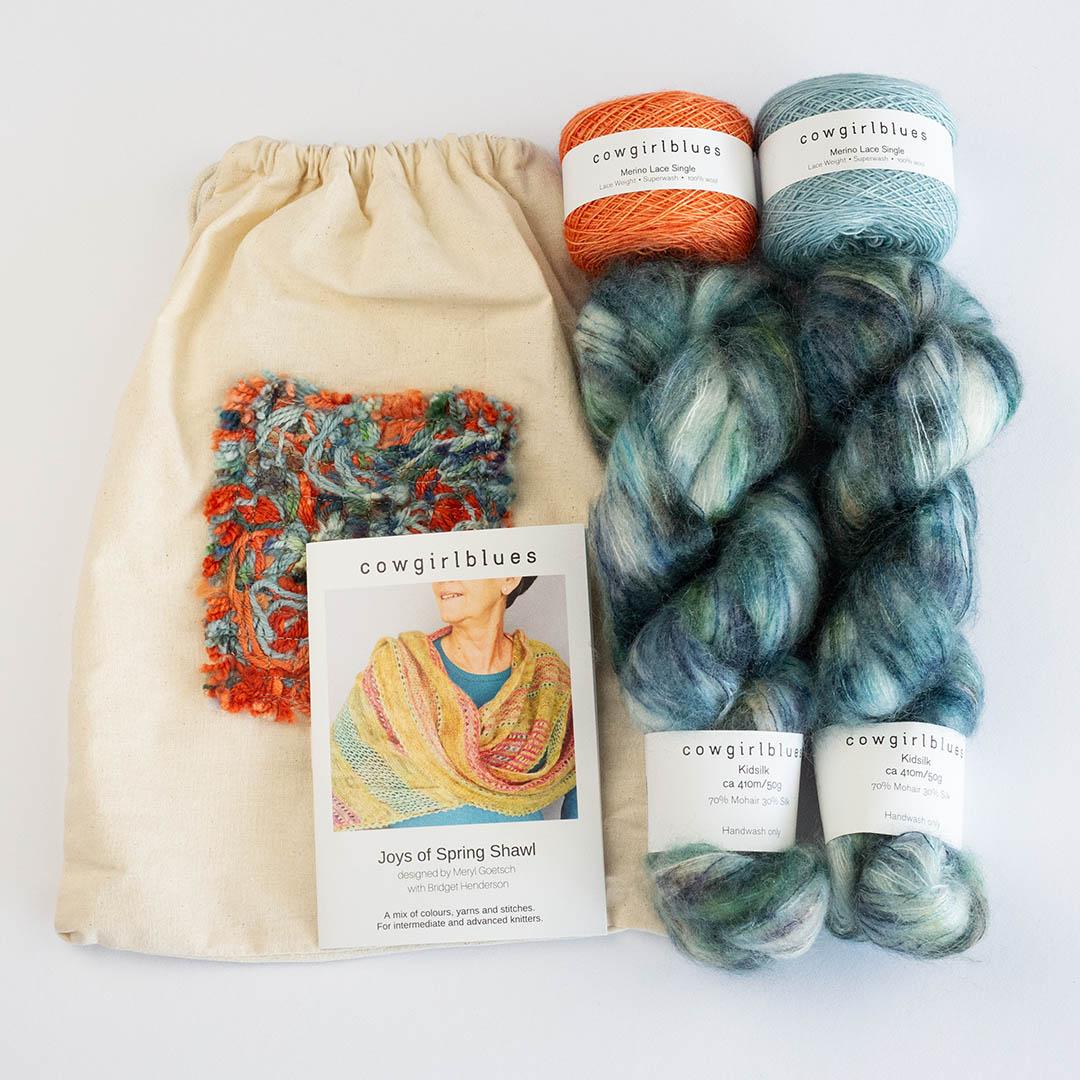 Cowgirl Blues HW-COWGIRLBLUES-kit-joys-of-spring-shawl-handgefarbt