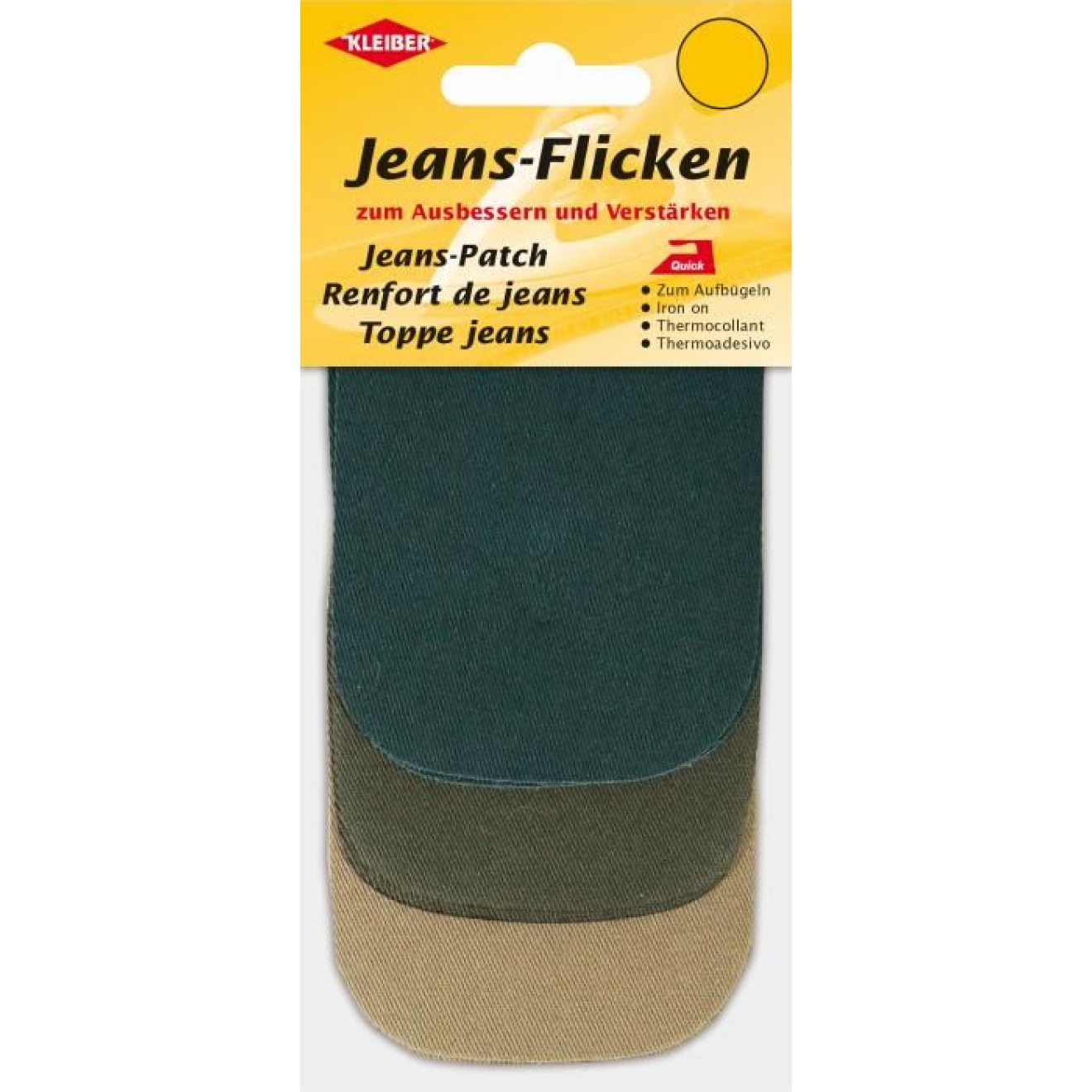 Kleiber Jeans-Flecken mini ca. 9x7 cm / 02 grün, oliv, beige