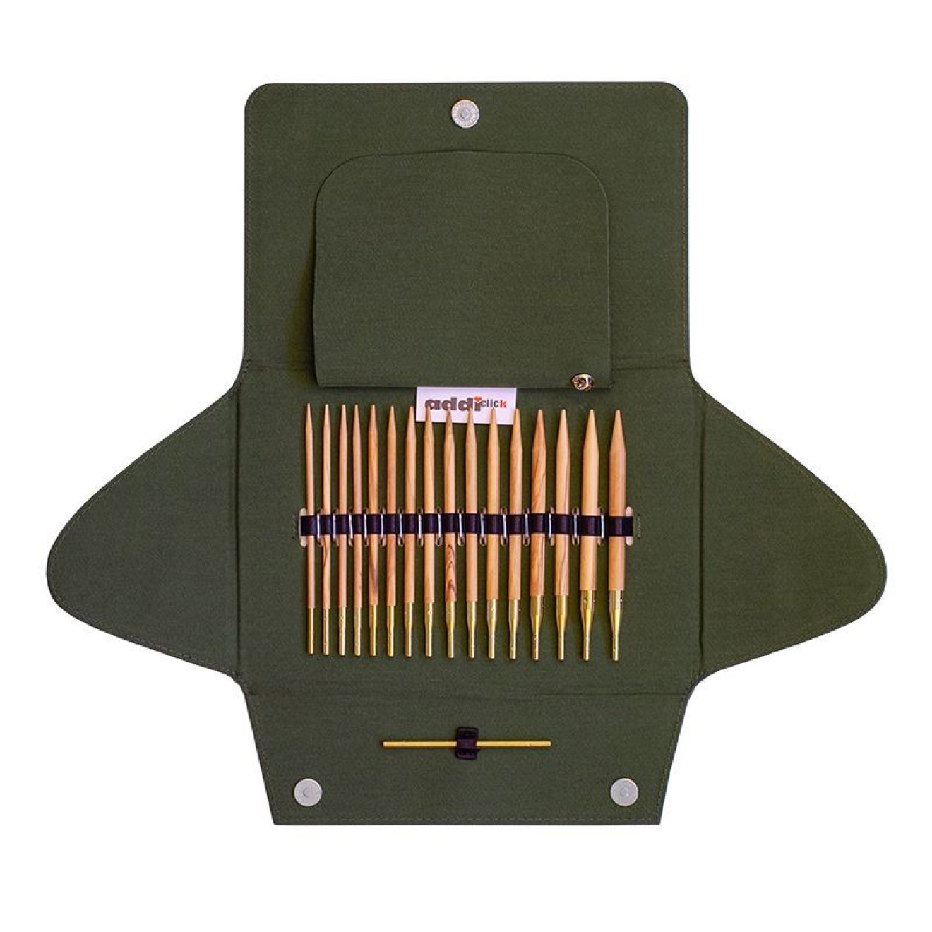addi-click Olivenholz-Etui 3,50-8,00 mm