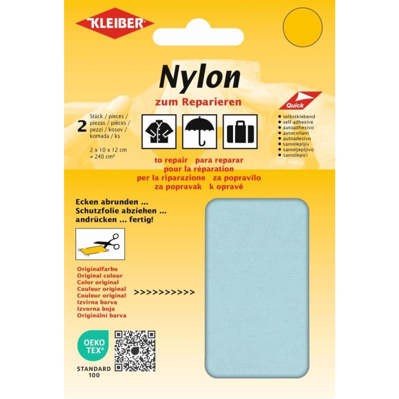 Kleiber Nylon-Flicken 10x12 cm / eisblau