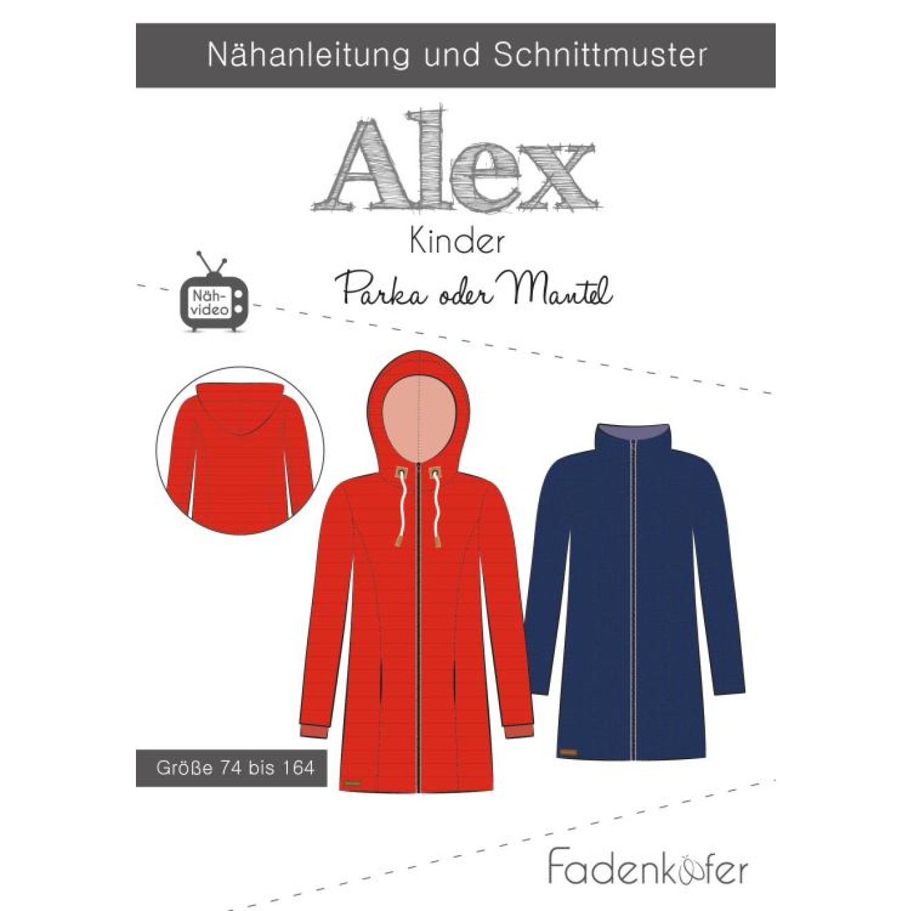 fadenkäfer Papierschnittmuster colour Jacke/ Mantel Alex Kinder