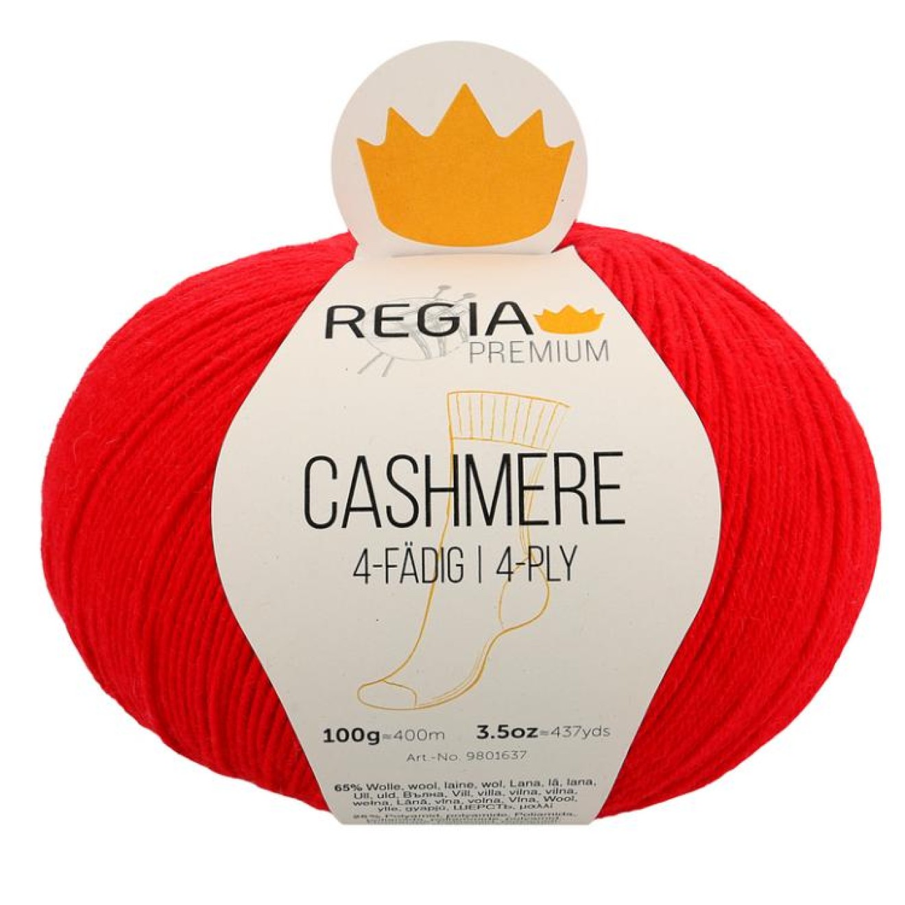 Regia 4-ply PREMIUM Cashmere colour 00082 lipstick red