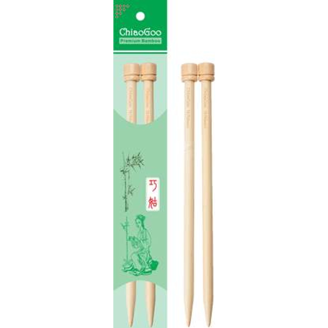 ChiaoGoo Bamboo Natural Single Point Needles 6,00 mm / 23 cm