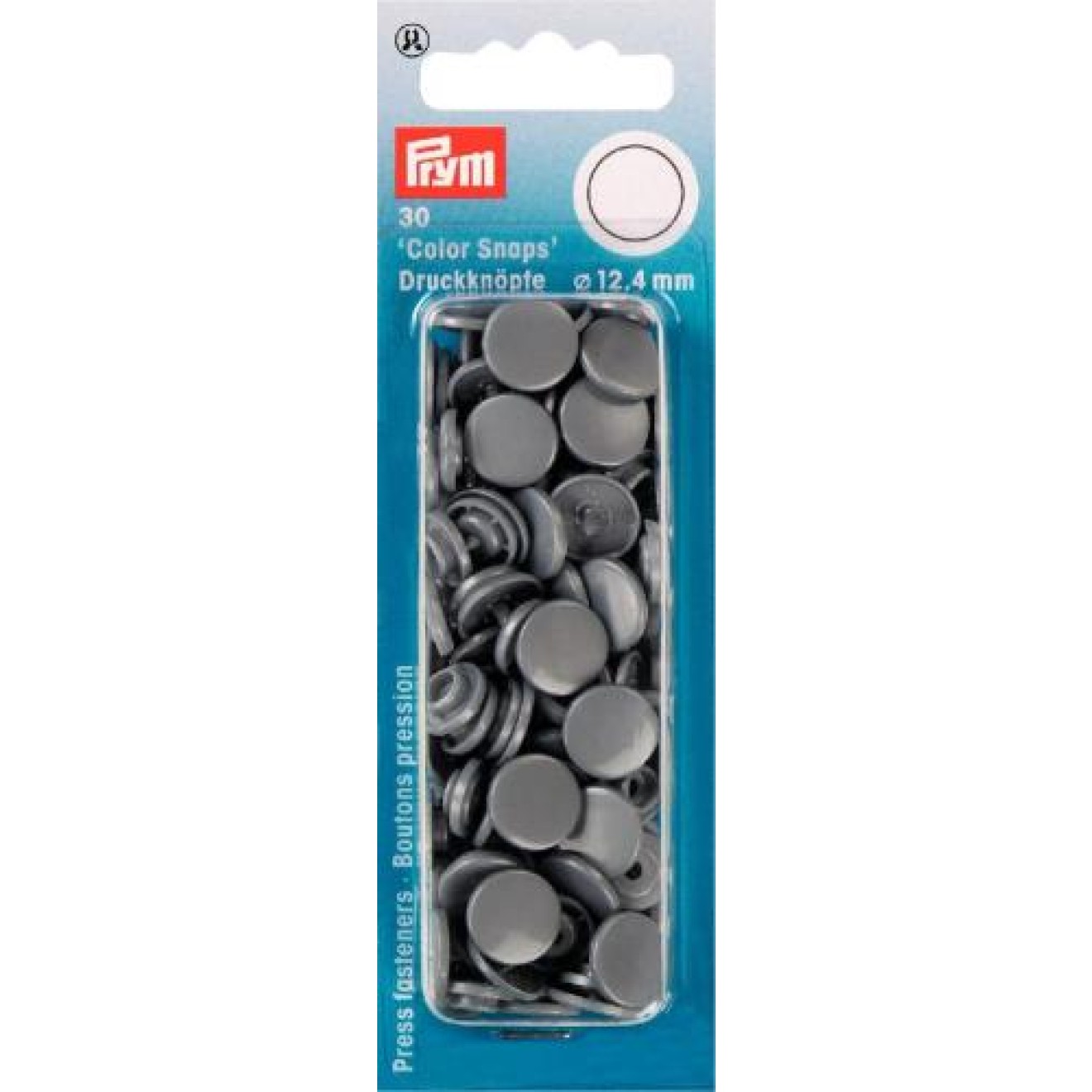 Prym sew-free snap fasteners Color Snaps 12,4 mm / silbergrau