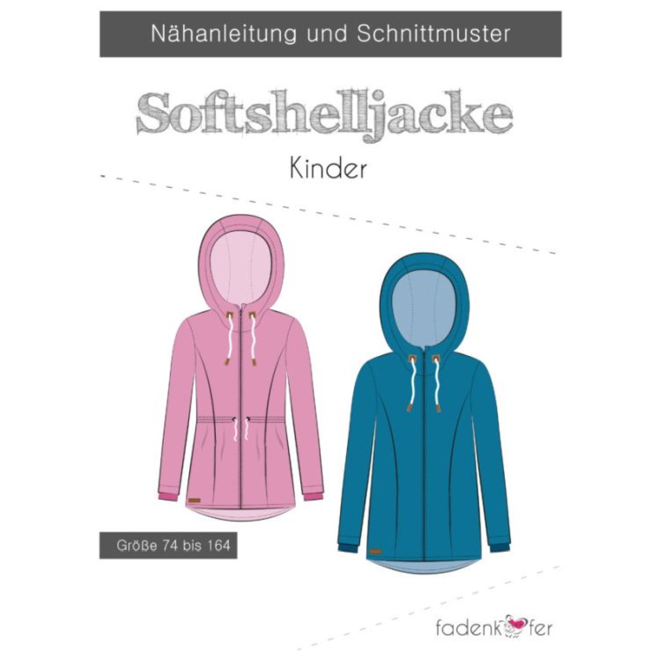 fadenkäfer Papierschnittmuster colour Softshelljacke Kinder