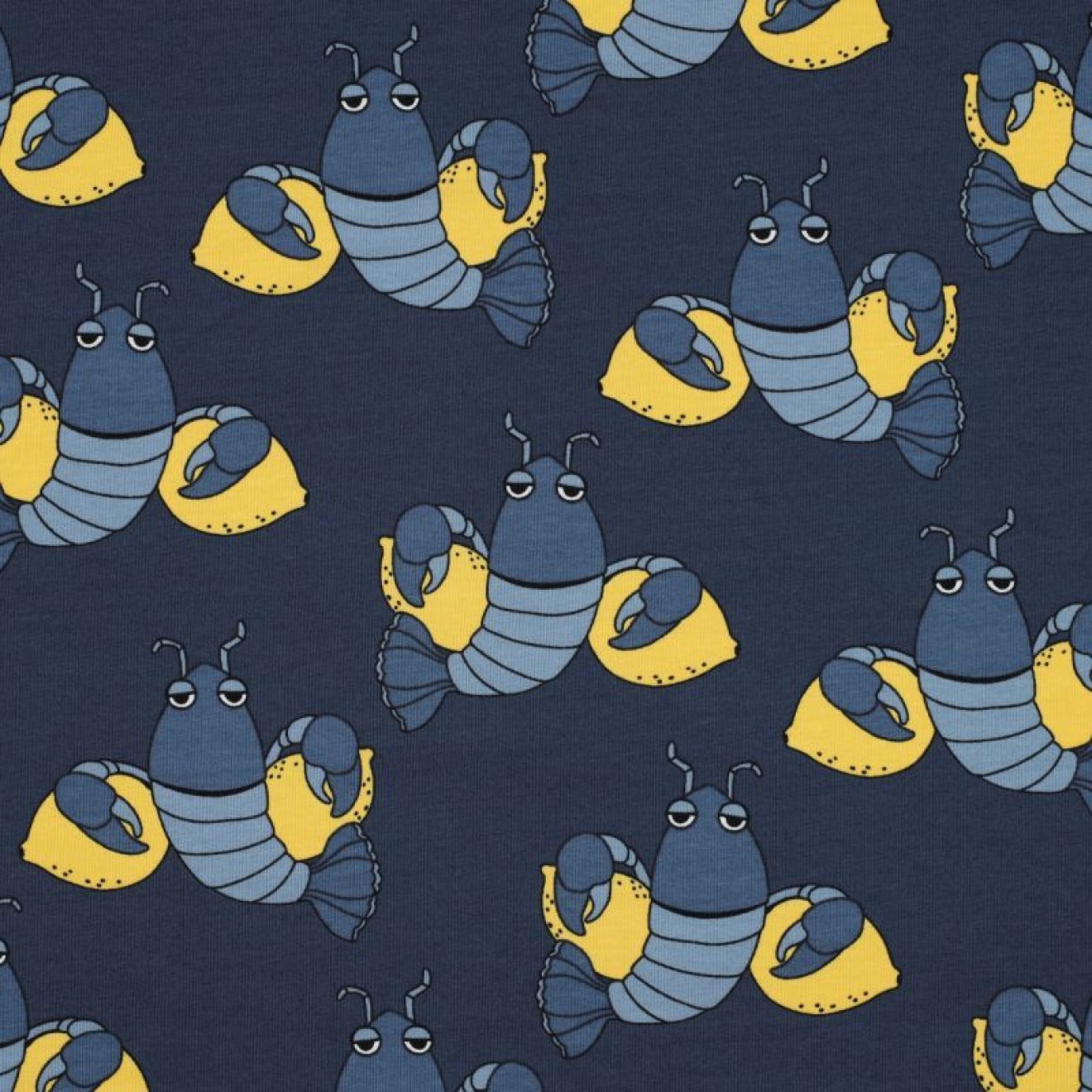 HANABI French Terry Cool Lobsters Farbe 001 blue