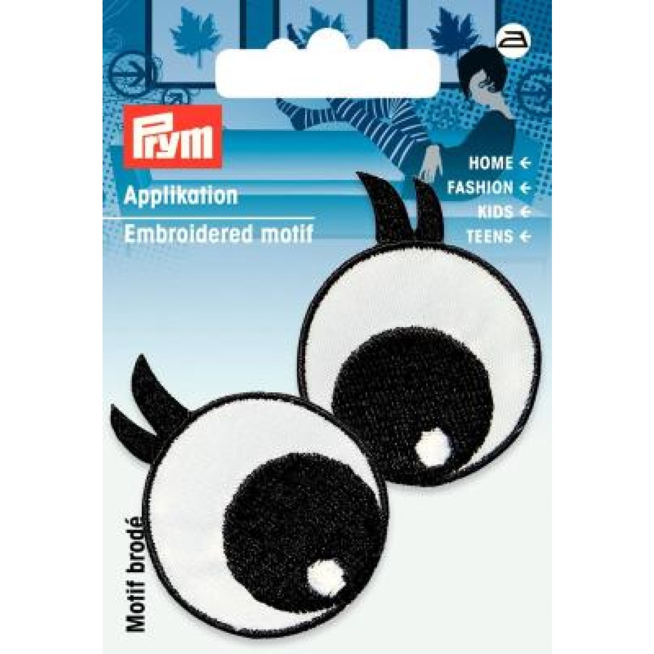 Prym Applikationen - Kids and Hits - aufbügelbar 3,5 cm x 4,6 cm / schwarz/weiß