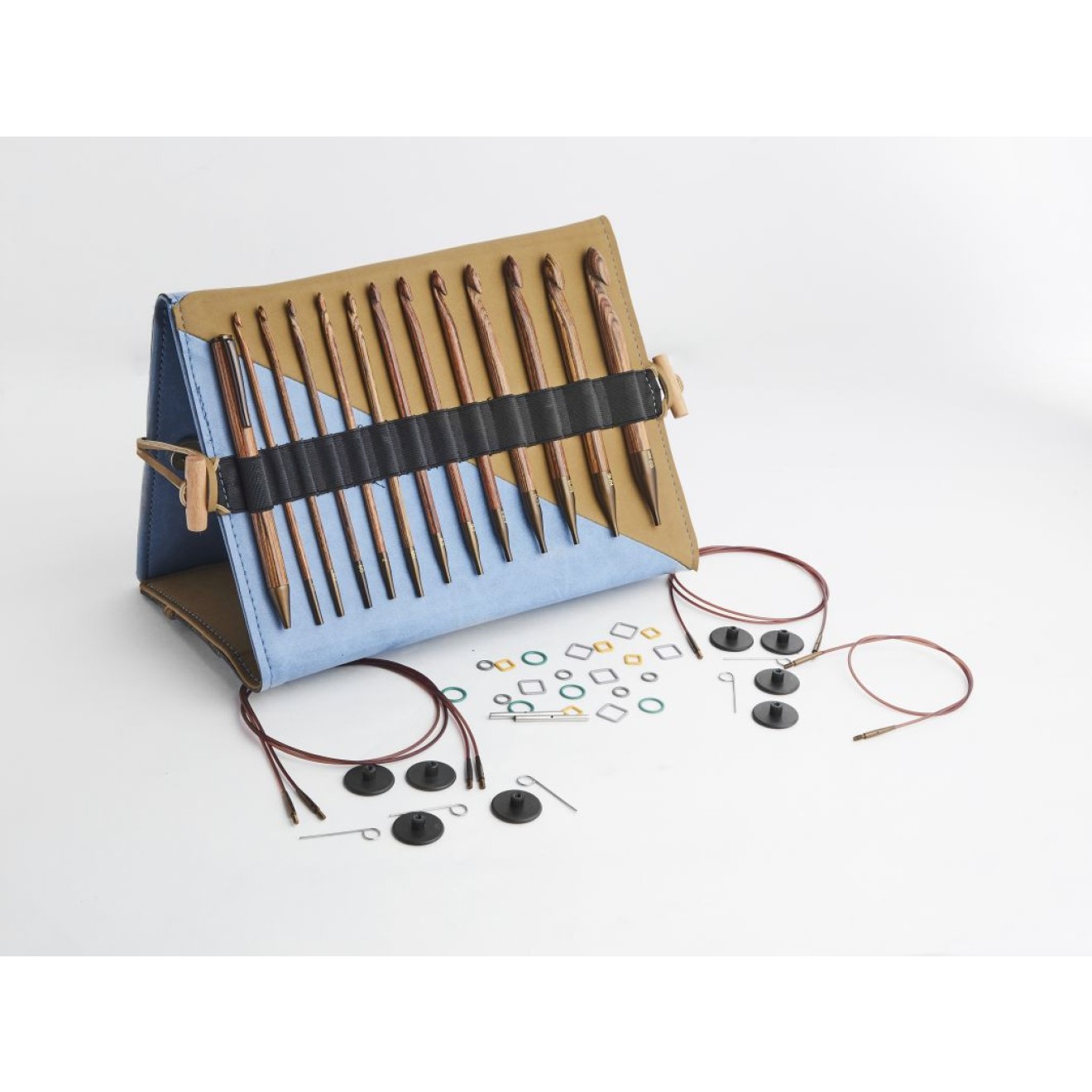 KnitPro needle set Grande interchangeable tunisian/afganische Ginger wood 3,50 mm - 12,00 mm crochet hook