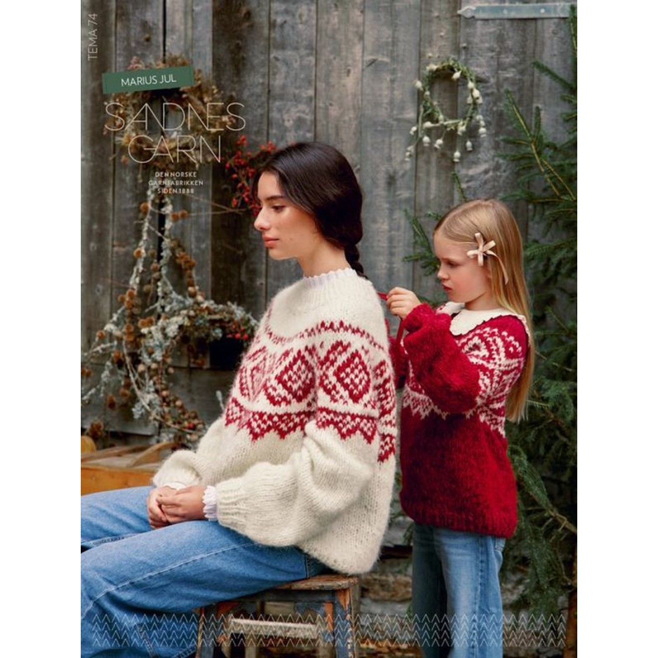 Sandnes Garn pattern booklet Tema 74 - Marius Jul (Christmas) colour 01992 natural