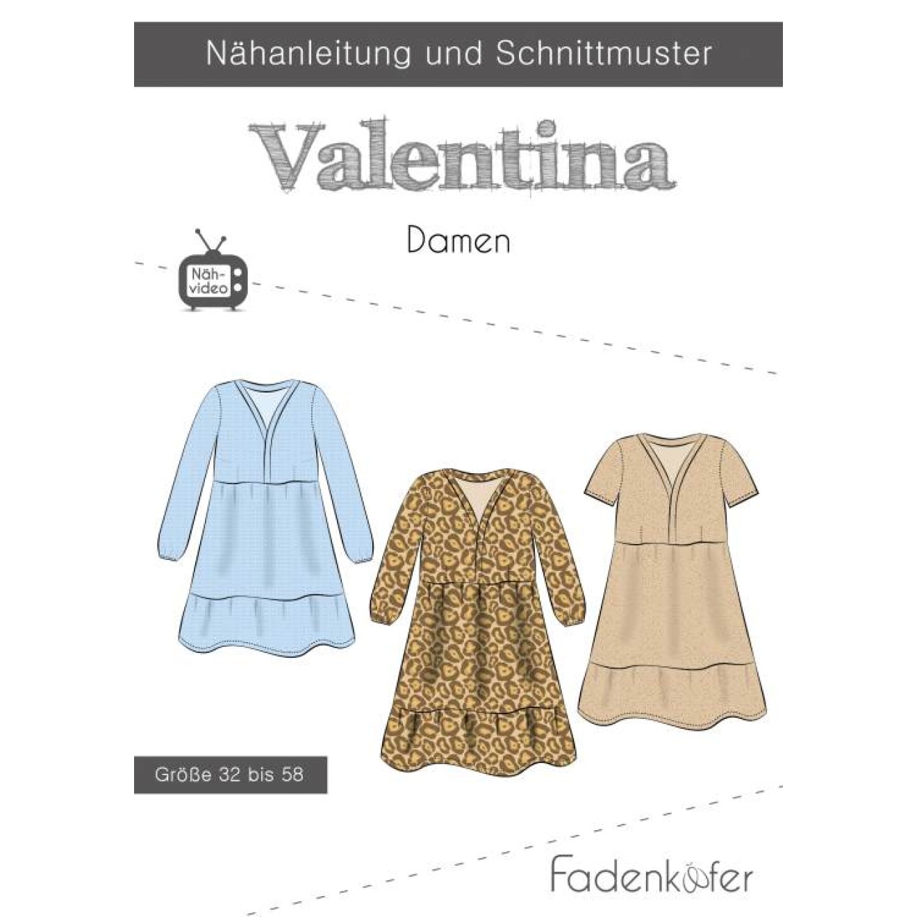 fadenkäfer Papierschnittmuster colour Kleid Valentina Damen