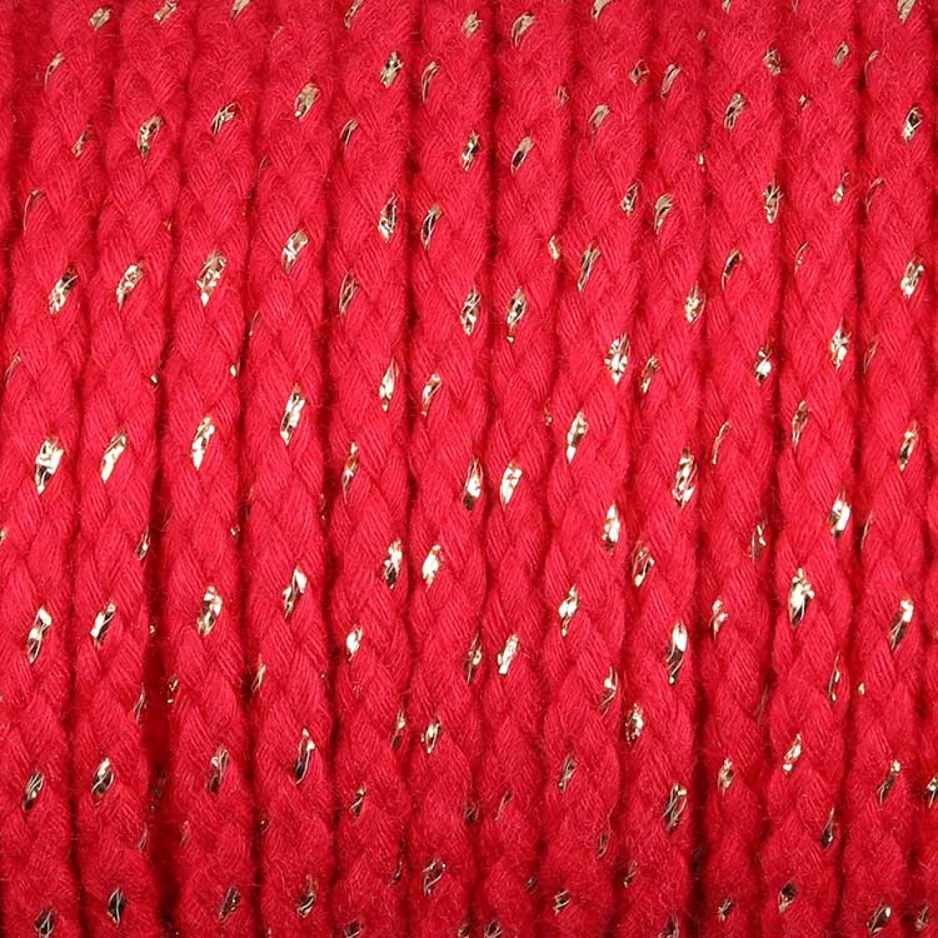 HANABI Baumwollkordel with Lurex 6 mm colour 007 red/gold
