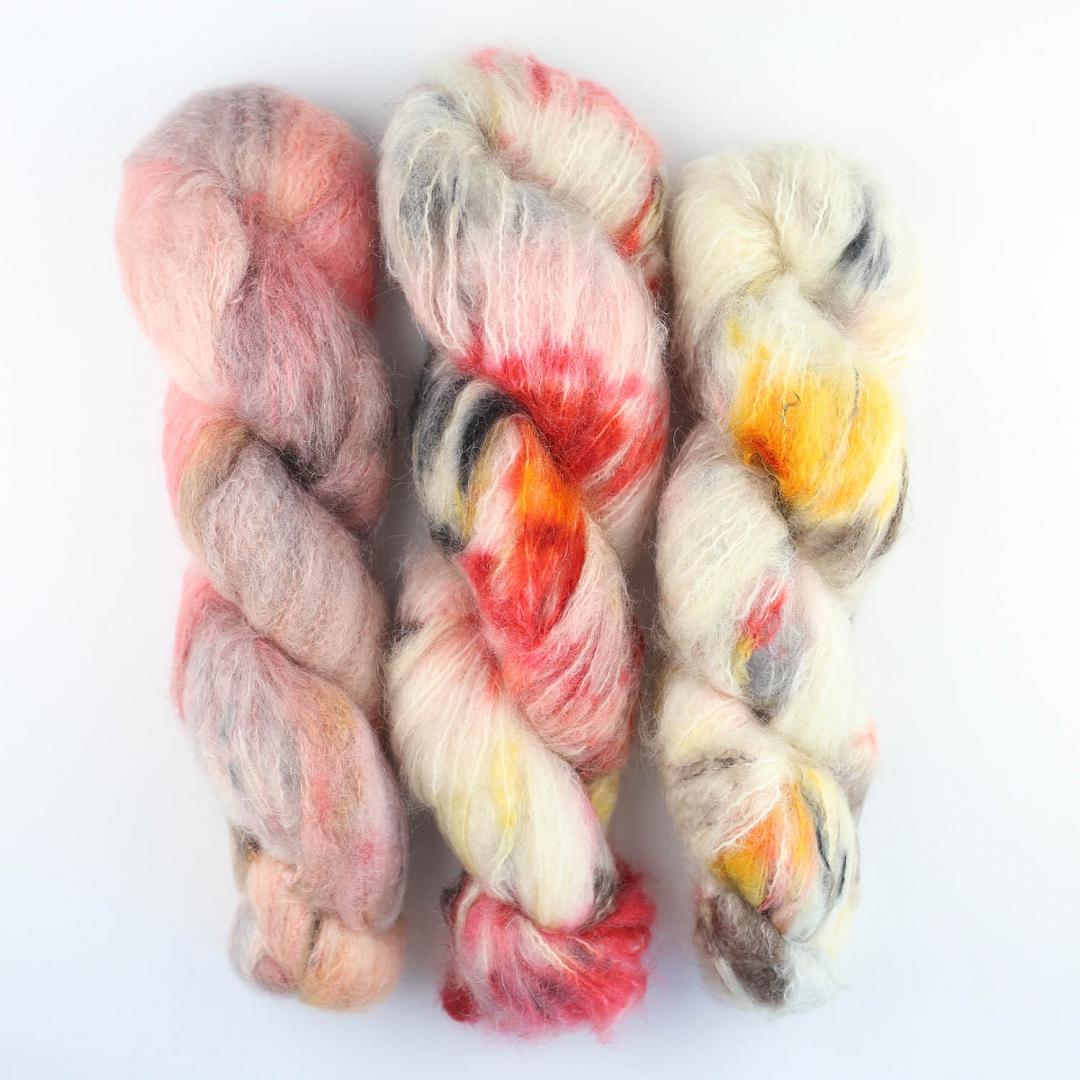 Cowgirl Blues Fluffy Mohair Farbverlauf handgefärbt yarn