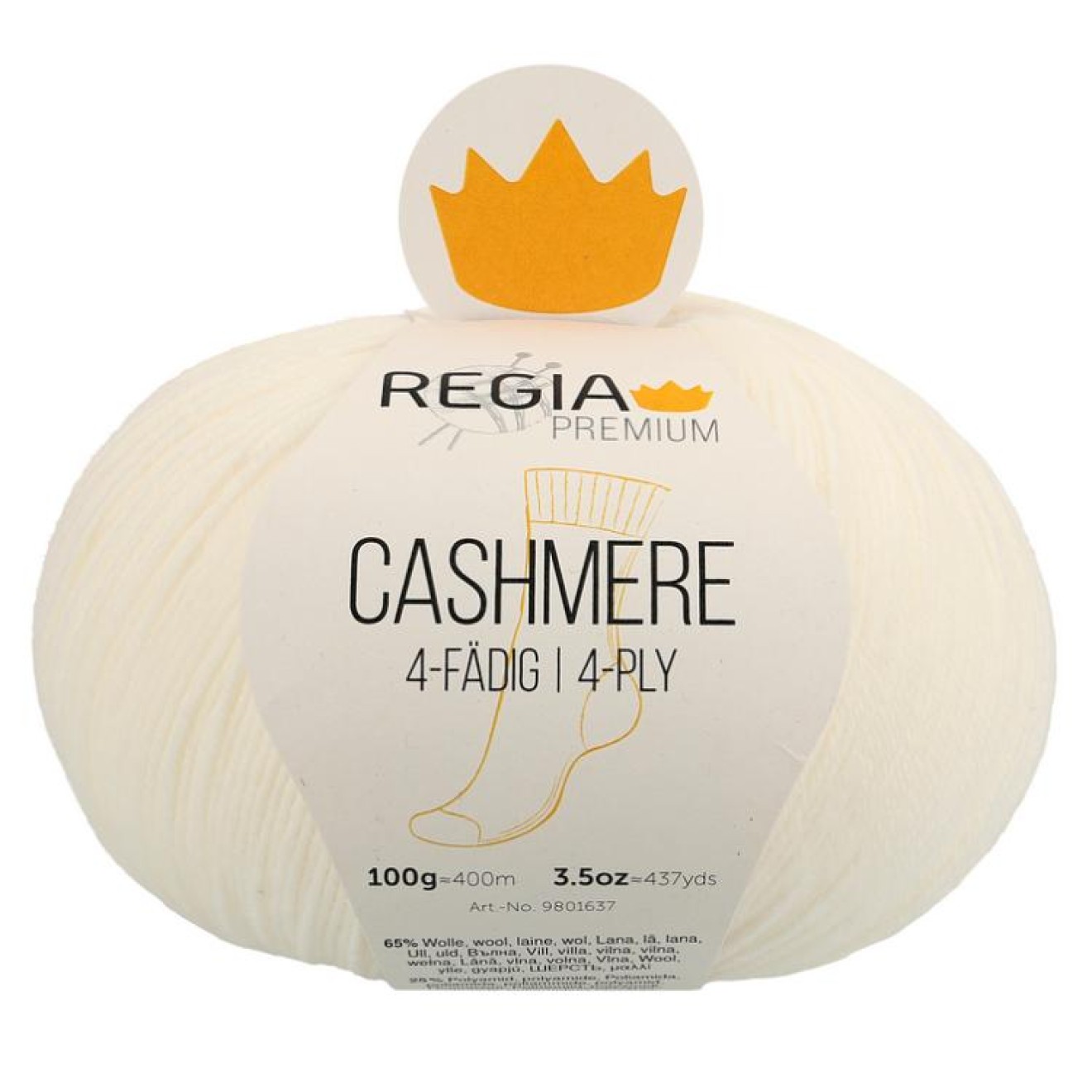 Regia 4-ply PREMIUM Cashmere colour 00001 white