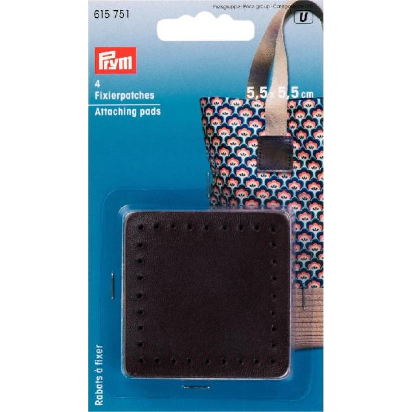 Prym Fixierpatches für Taschengriff 5,5x5,5 cm / braun