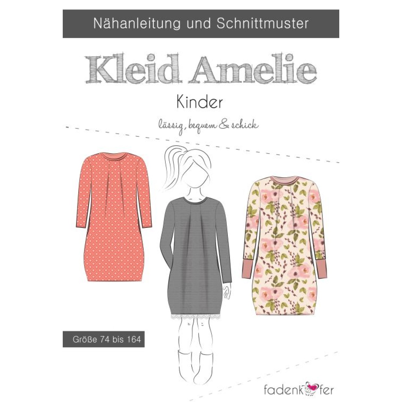fadenkäfer Papierschnittmuster colour Kleid Amelie Kinder