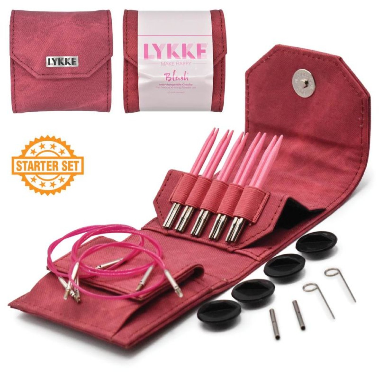 LYKKE Blush Crimson Denim Effect circular needle
