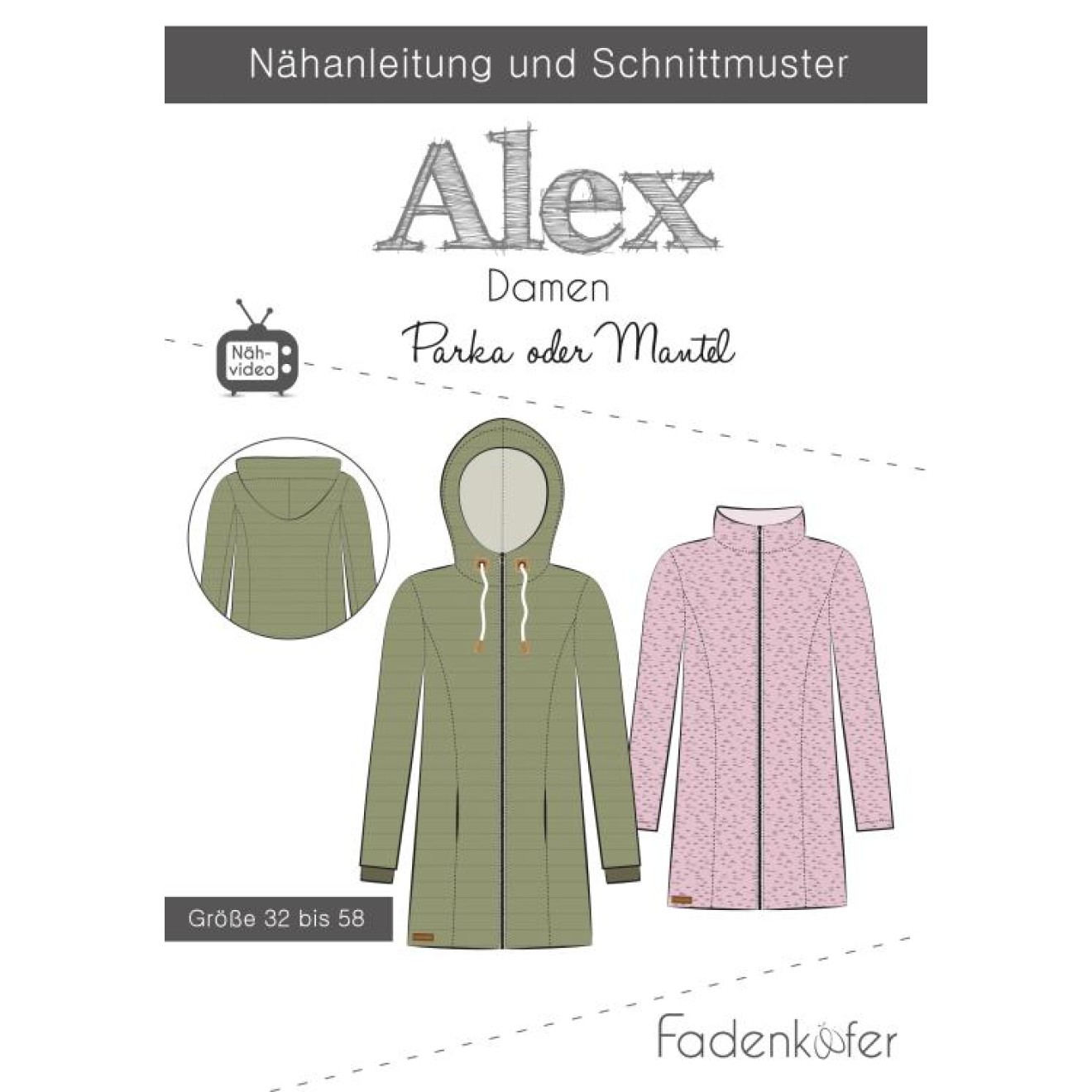 fadenkäfer Papierschnittmuster colour Jacke/Mantel Alex Damen