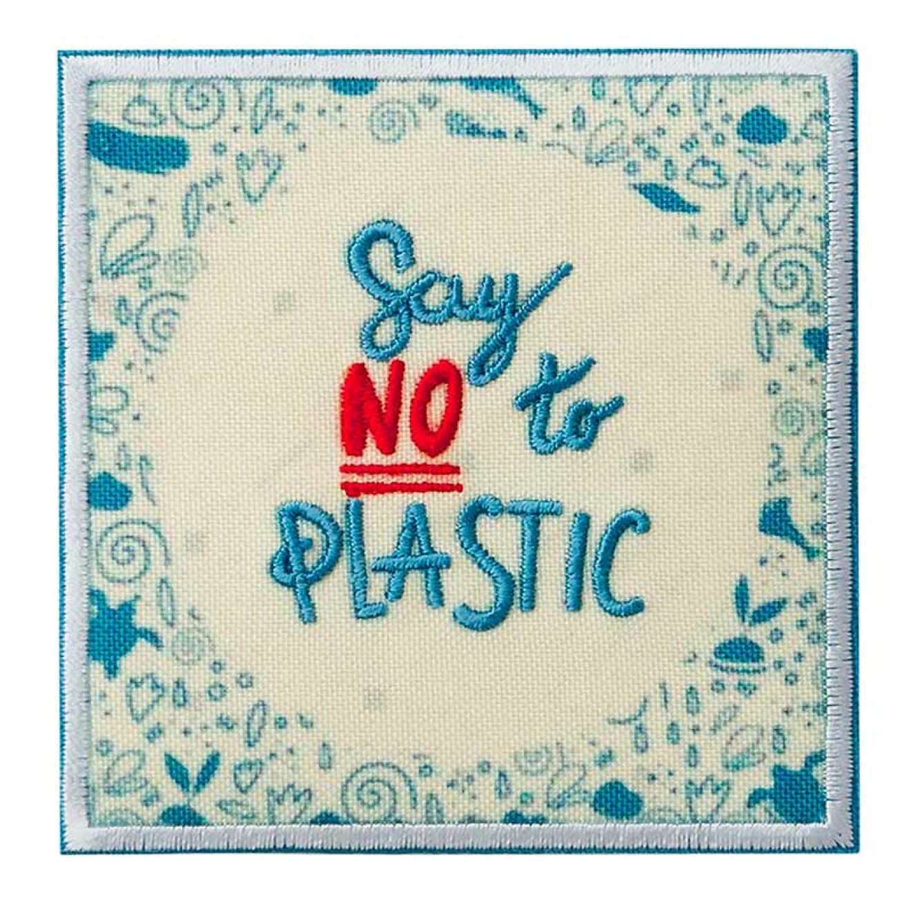 Mono-Quick Applikationen - Teens and Jeans - aufbügelbar Farbe Recycl-Patch Say no to Plastic