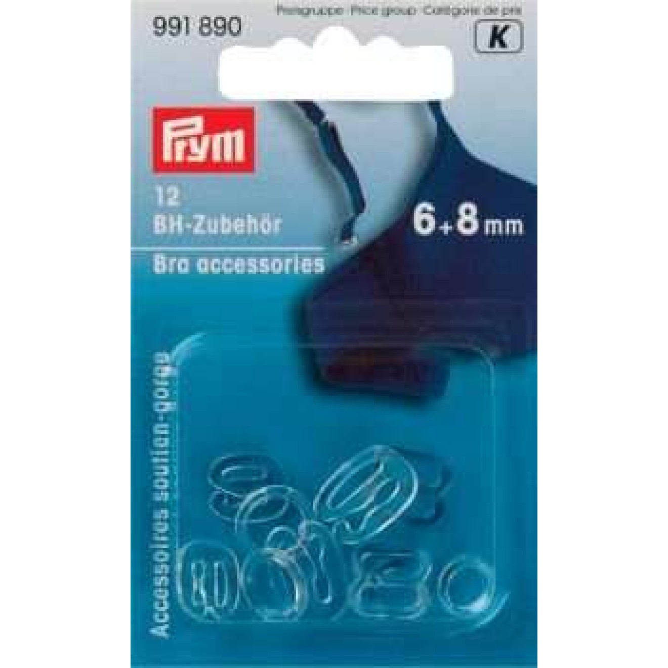 Prym bra accessories 6+8 mm / transparent