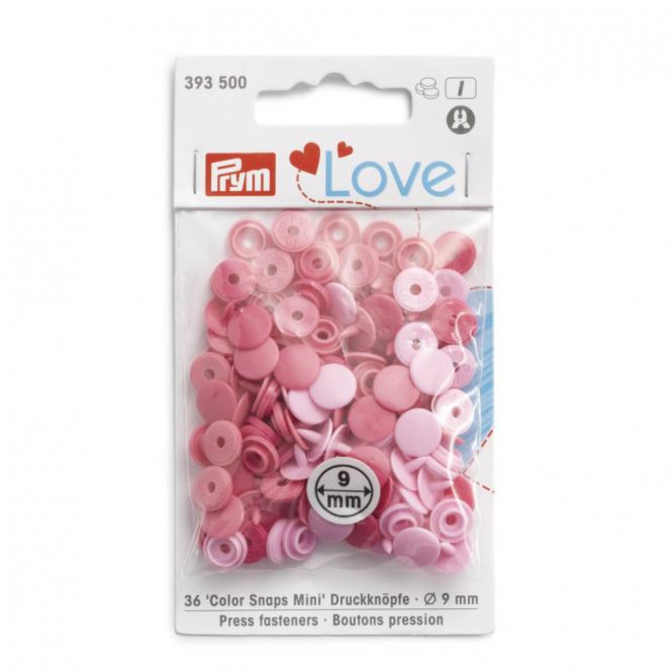 Prym sew-free snap fasteners Color Snaps 9 mm / sortiert rosa