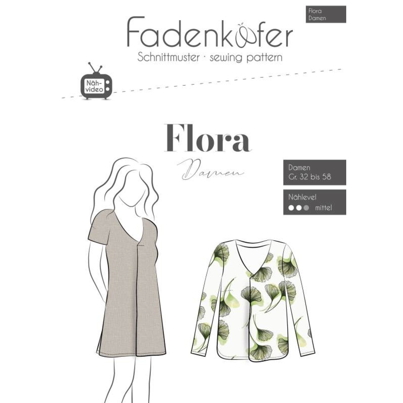 fadenkäfer Papierschnittmuster colour Flora Damen