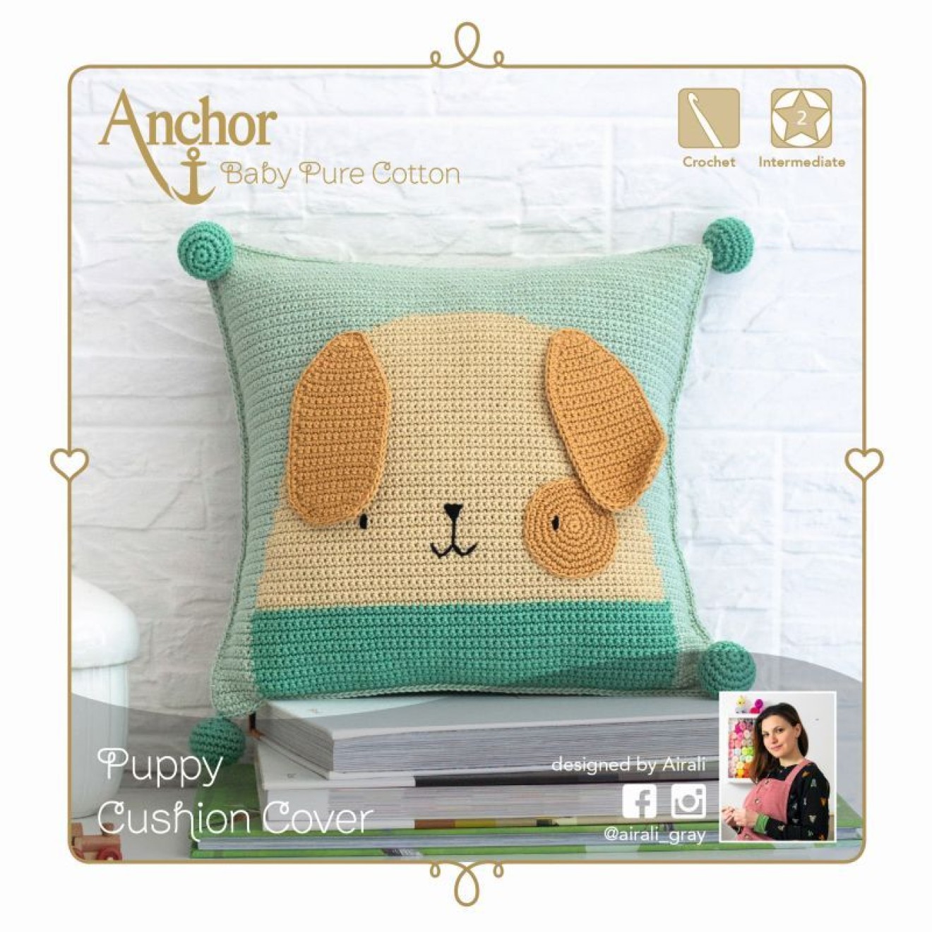 Anchor crochet kit Kissenhülle Puppy