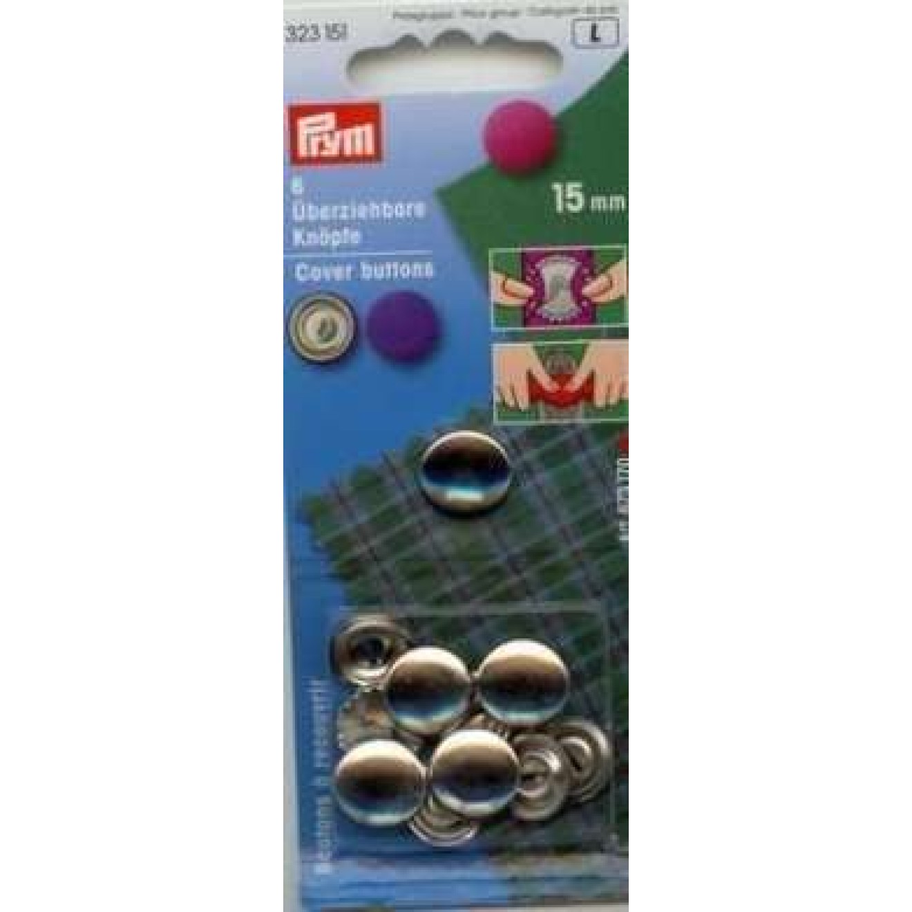 Prym cover buttons 15 mm / gold
