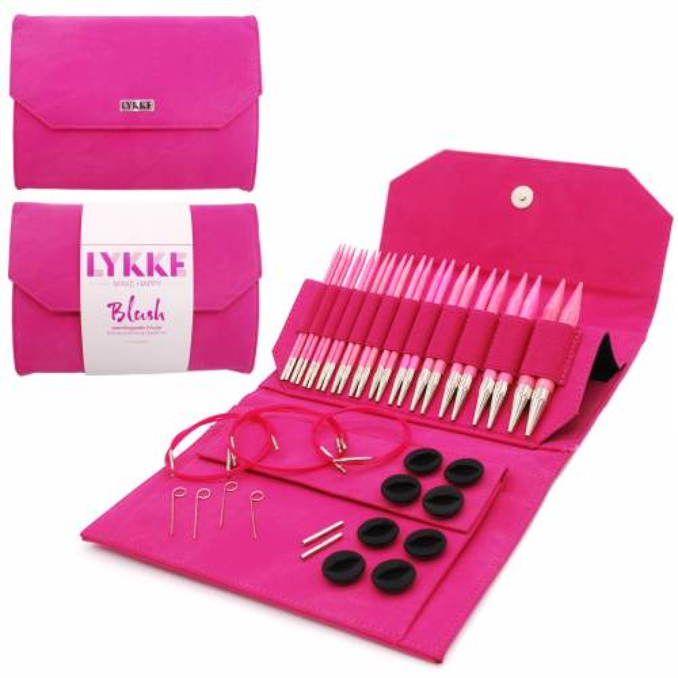 LYKKE needle set austauschbare needle tips 3,5 - 12 mm / 13 cm / fuchsia