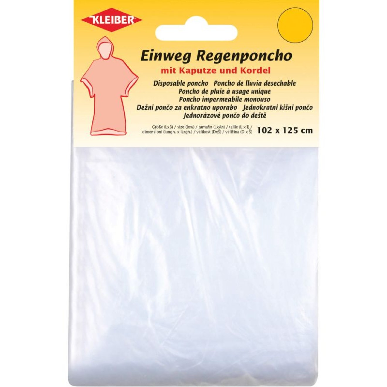 Kleiber Regenponcho Einweg ca. 102 x 125 cm ca.102x125 cm, / 1 piece ca.102x125 cm,